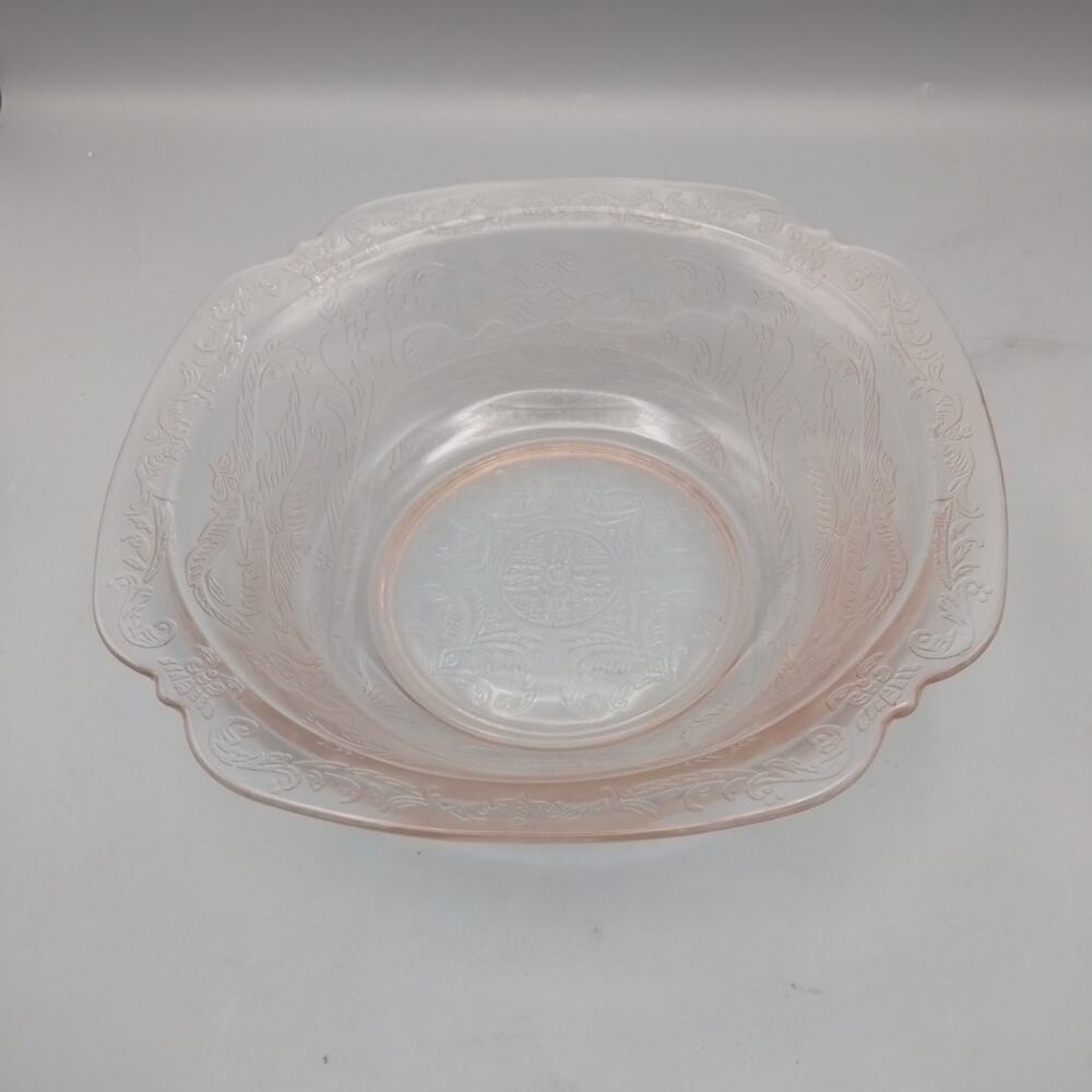 Pink Depression Glass 9 1/2” Serving Bowl Madrid Recollection